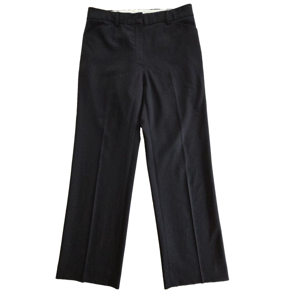 Saks Fifth Avenue Wool Pants Womens 6 Black Classic Minimalist Career Cocktail